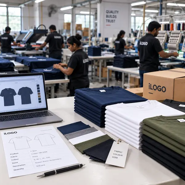 How custom T-shirt manufacturing works at iLogo